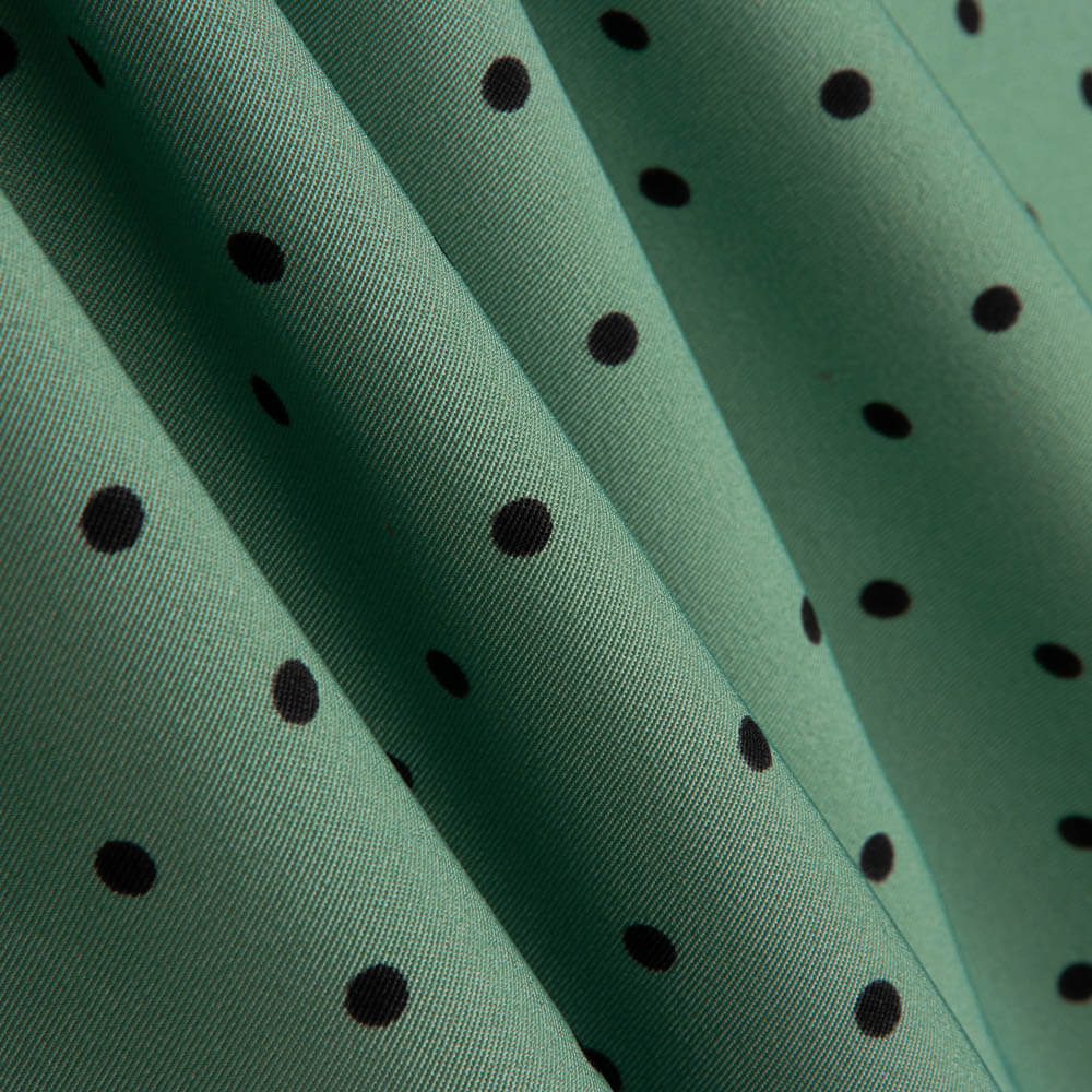 Elastic Trench Coat Sage Green Polka Dots - Ribes y Casals