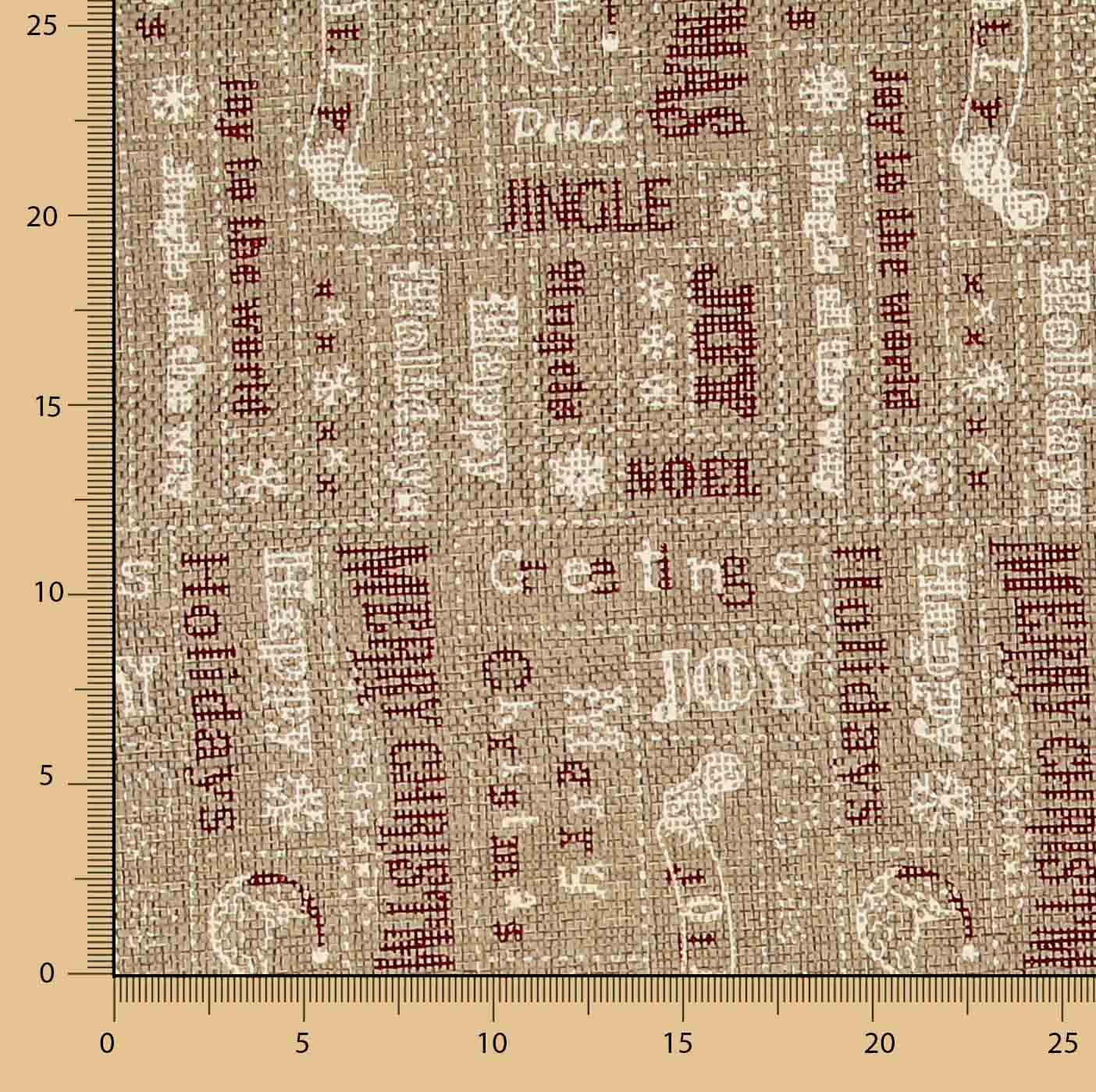 Jute Fabric ‘Merry Christmas’ Printed Design - Ribes y Casals