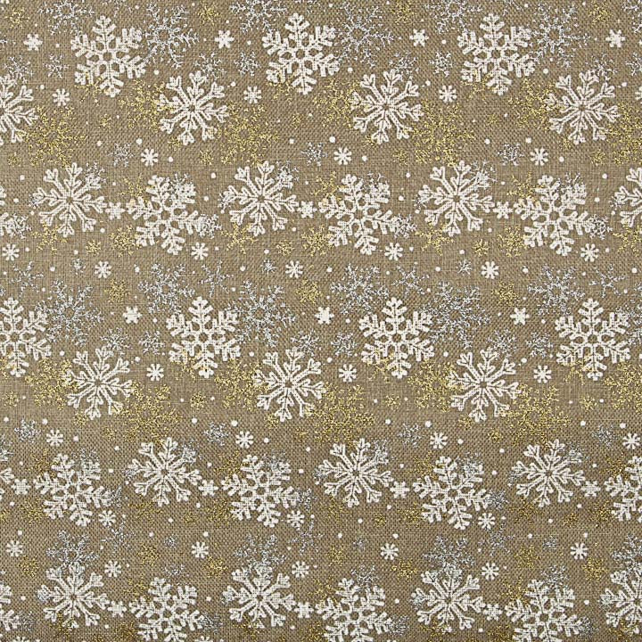 Jute Fabric Decoration with Gold Snow Print - Ribes y Casals