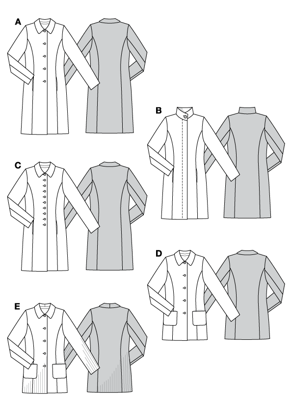 Burda Sewing Pattern 8292 Coat - Ribes y Casals