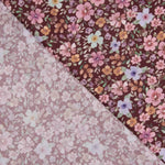 Poplin Cotton Fabric Wild Garden Burgundy - Ribes y Casals