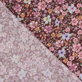 Poplin Cotton Fabric Wild Garden Burgundy - Ribes y Casals