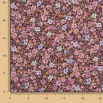 Poplin Cotton Fabric Wild Garden Burgundy - Ribes y Casals