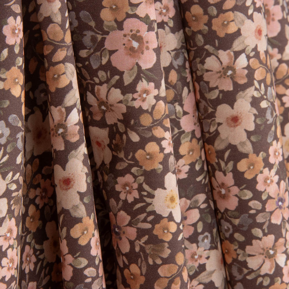 Brown Wild Garden Cotton Poplin - Ribes y Casals