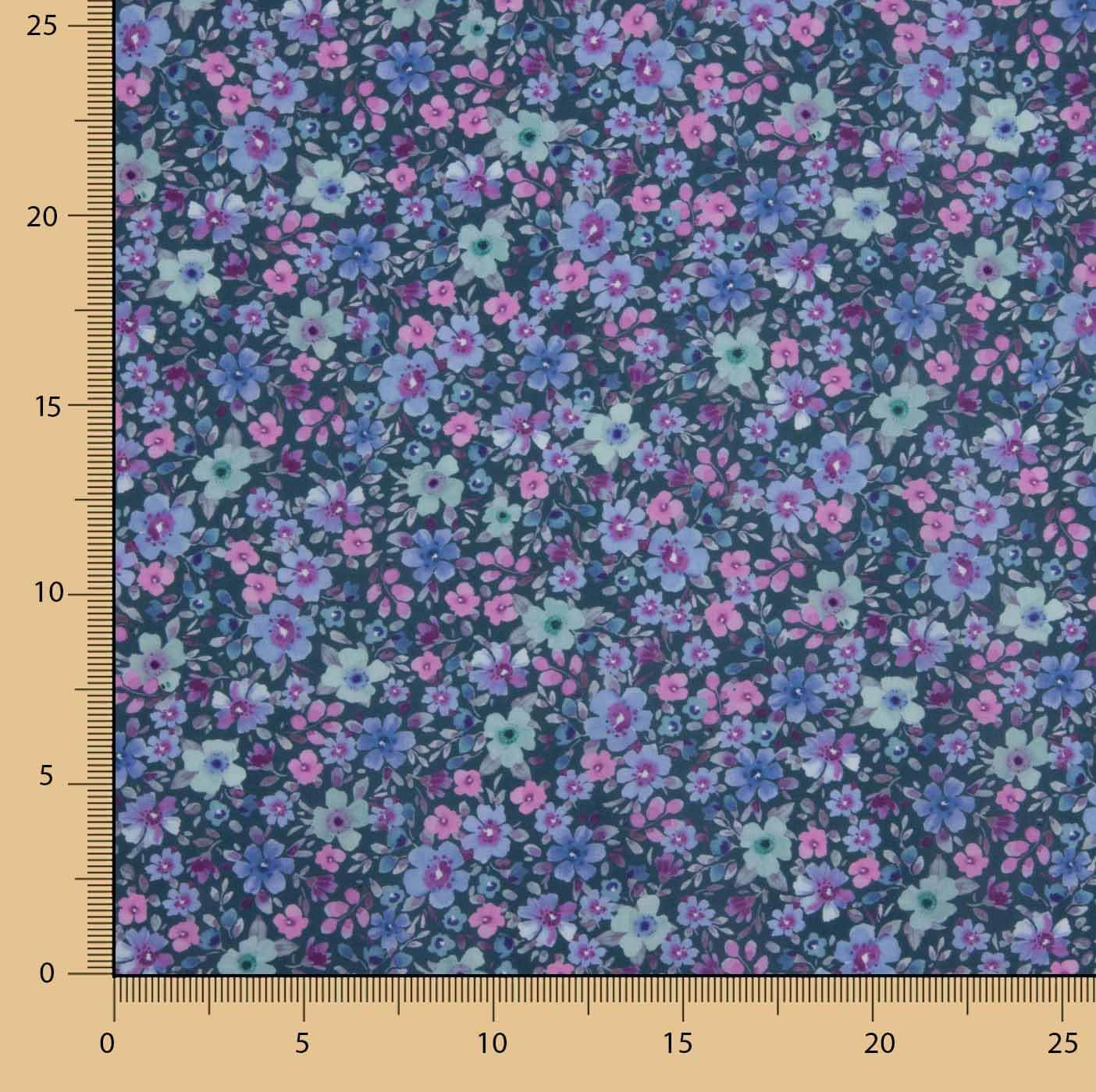 Blue Wild Garden Cotton Poplin - Ribes y Casals