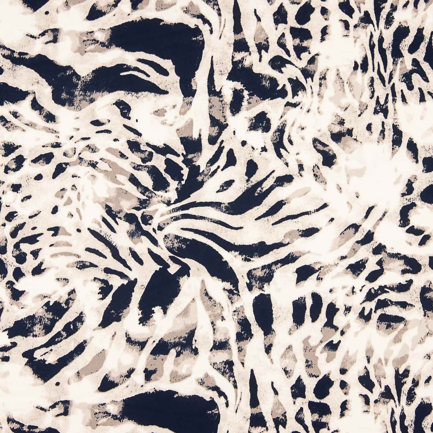 Off-White Animal Print Duchesse Satin - Ribes y Casals