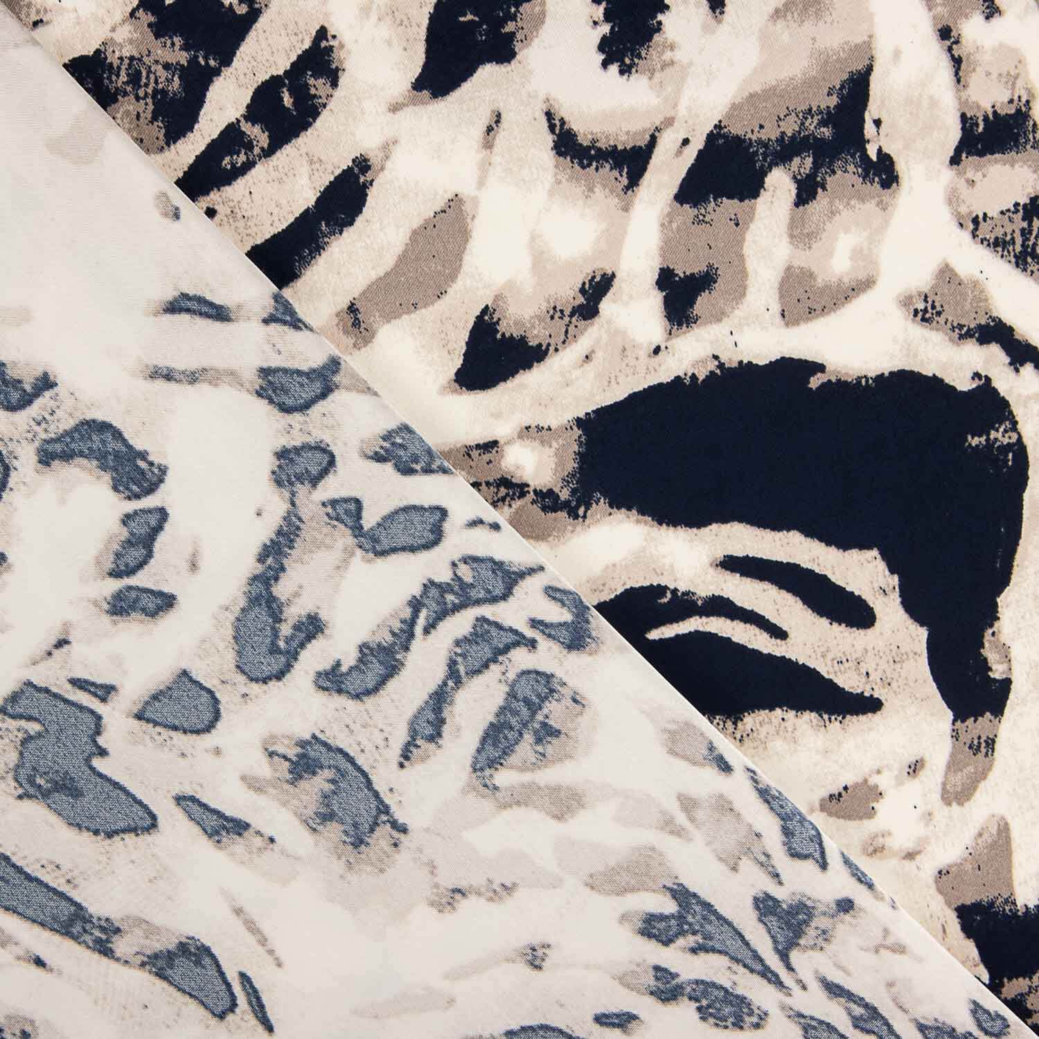 Off-White Animal Print Duchesse Satin - Ribes y Casals