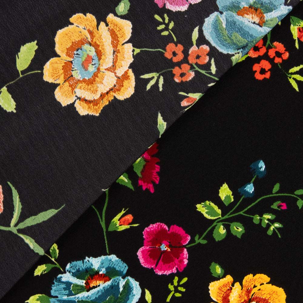 Crepe Manila Shawl Black - Ribes y Casals