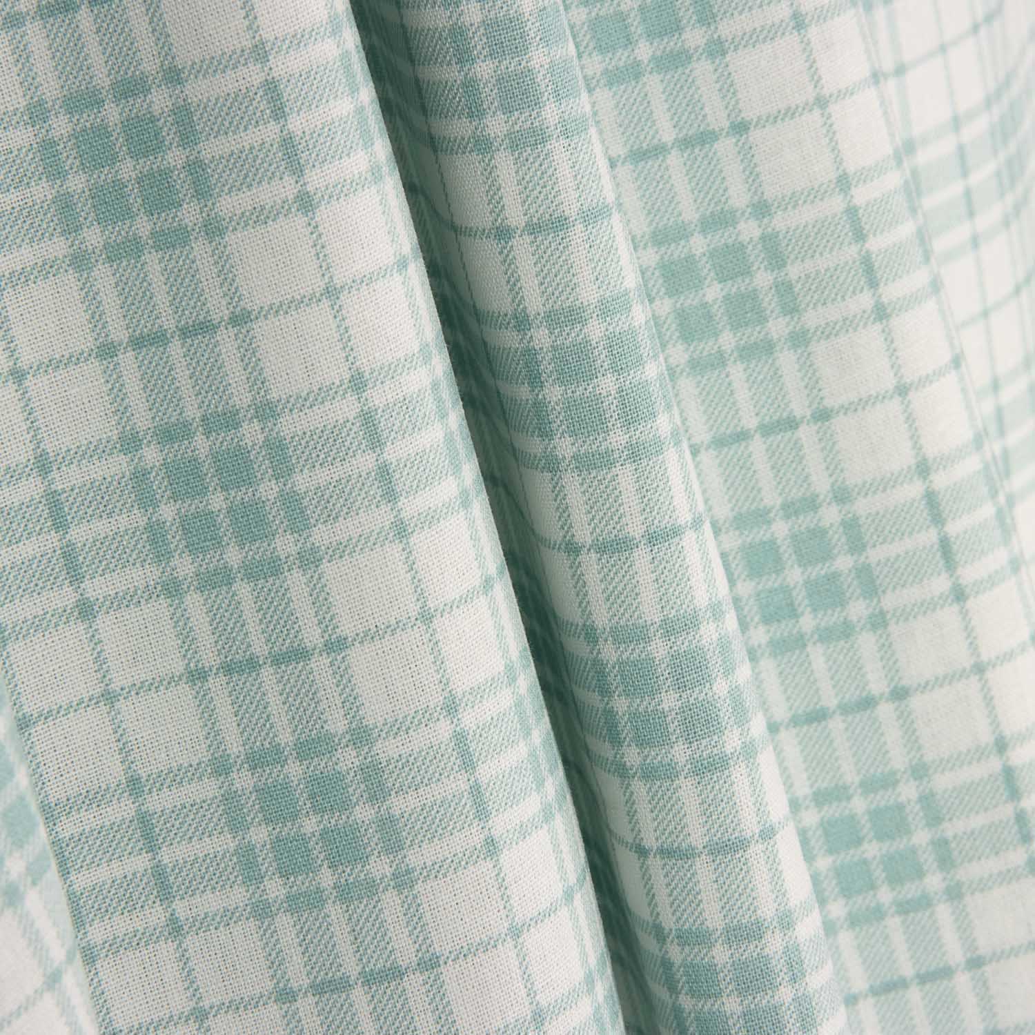 100% Cotton Sea Green Checks Sheet, 200 Thread Count - Ribes y Casals