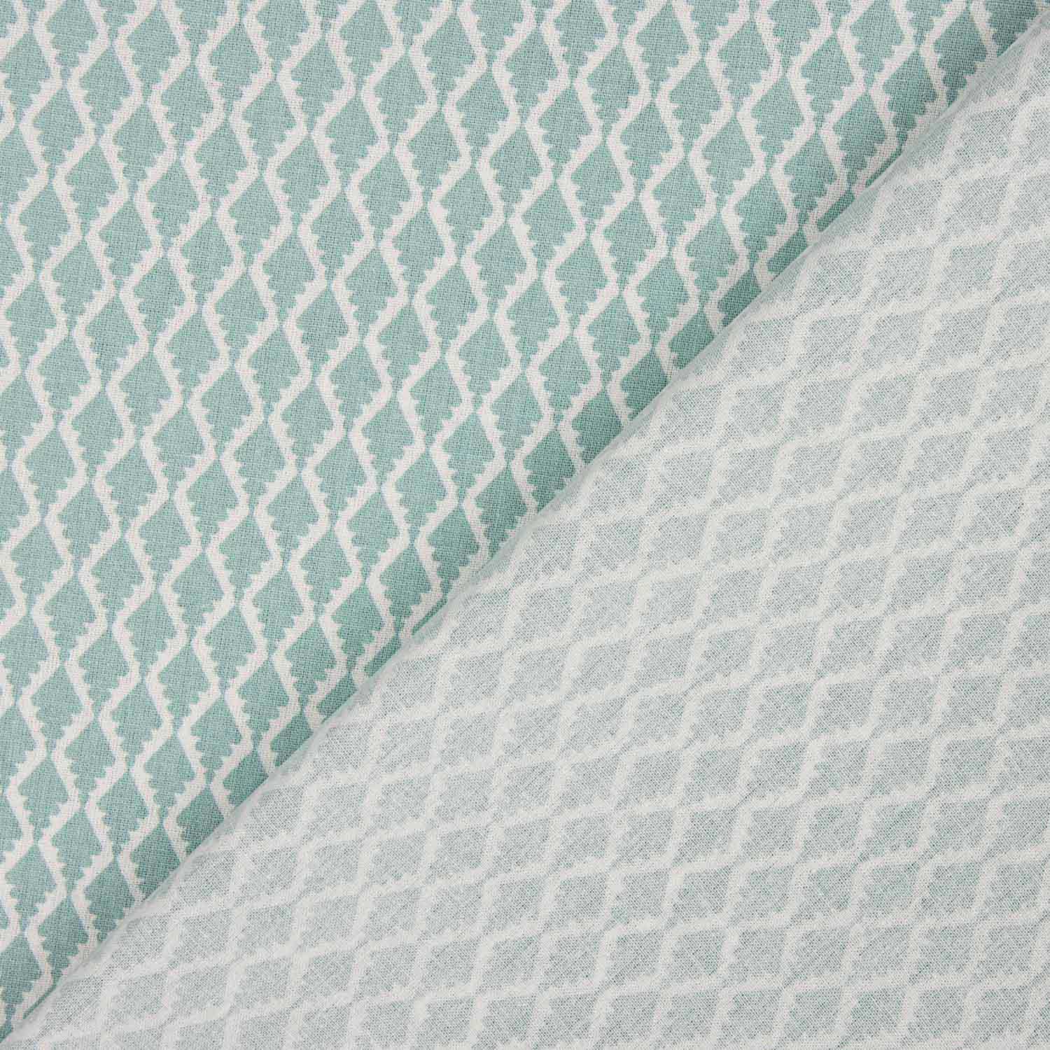 100% Cotton Sea Green Diamond Pattern 200 Thread Count Bed Sheet - Ribes y Casals