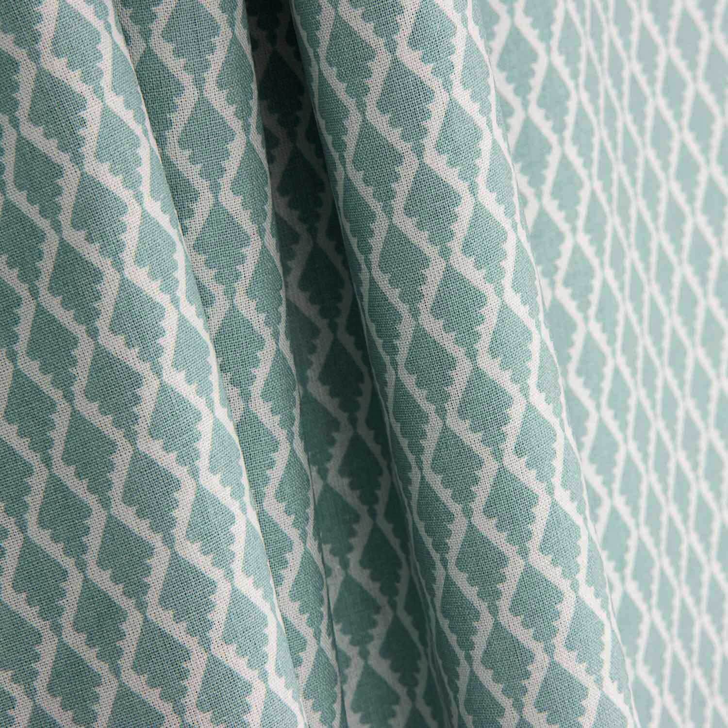 100% Cotton Sea Green Diamond Pattern 200 Thread Count Bed Sheet - Ribes y Casals