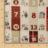 Reversible Cotton Fabric Advent Calendar Panel - Ribes y Casals
