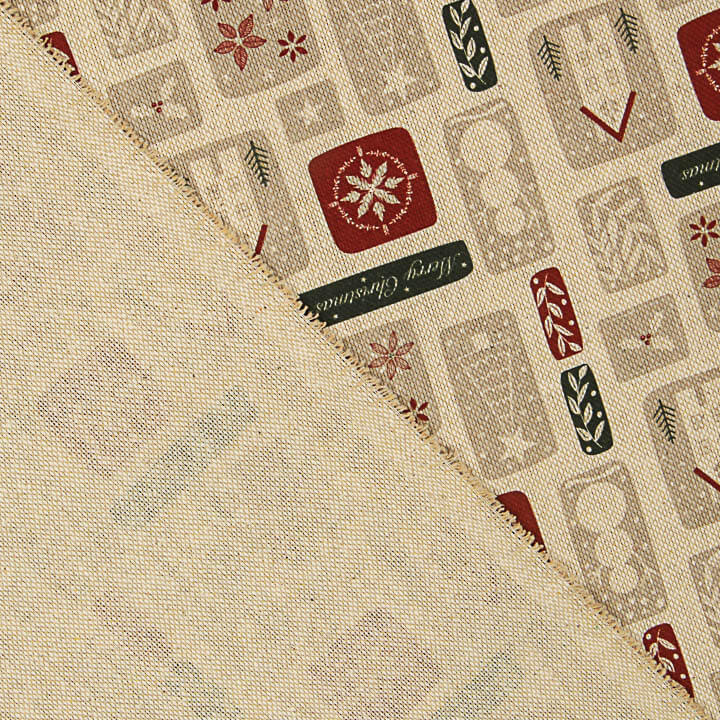 Christmas Cotton Poplin with Vintage Print Labels - Ribes y Casals