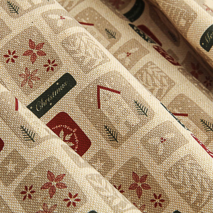 Christmas Cotton Poplin with Vintage Print Labels - Ribes y Casals
