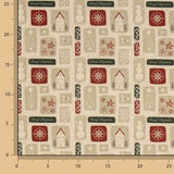 Christmas Cotton Poplin with Vintage Print Labels - Ribes y Casals