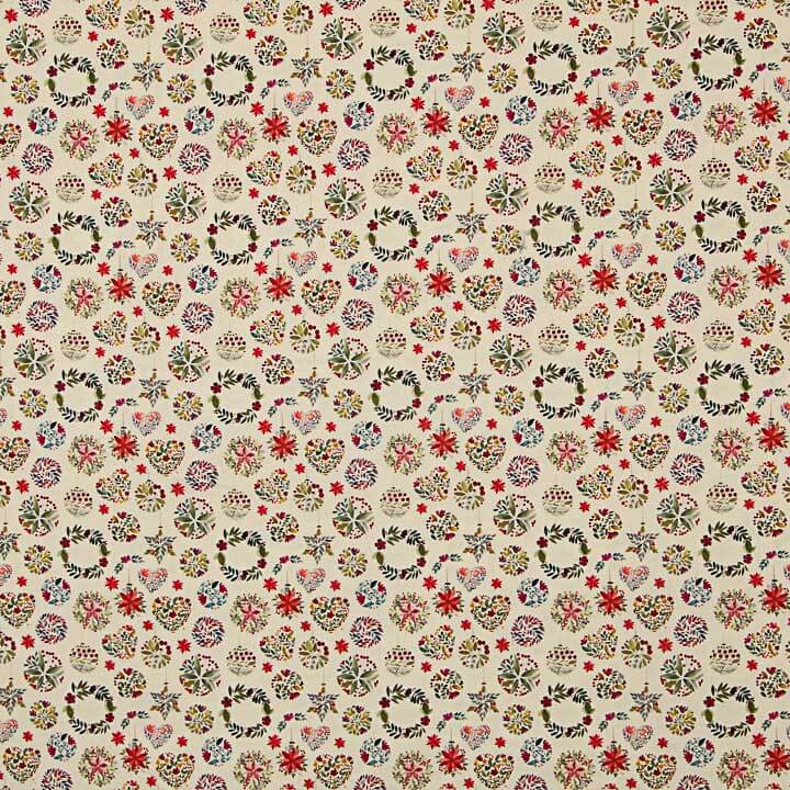 Christmas Floral Ball Cotton Fabric Poplin - Ribes y Casals