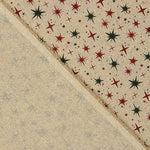 Christmas Cotton Poplin with Green and Red Stars - Ribes y Casals