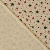 Christmas Cotton Poplin with Green and Red Stars - Ribes y Casals