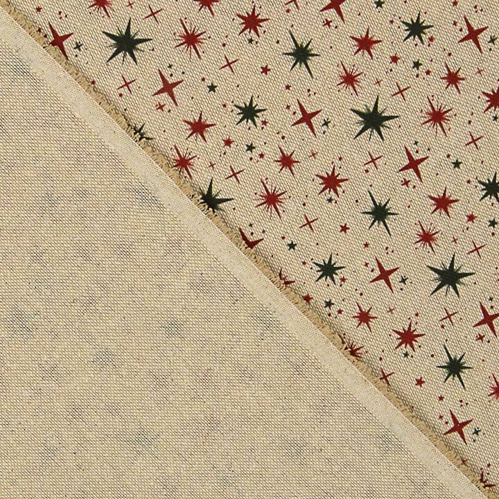 Christmas Cotton Poplin with Green and Red Stars - Ribes y Casals