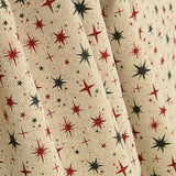 Christmas Cotton Poplin with Green and Red Stars - Ribes y Casals