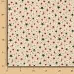 Christmas Cotton Poplin with Green and Red Stars - Ribes y Casals
