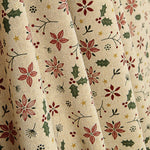 Christmas Cotton Poplin with Floral Design and Holly - Ribes y Casals