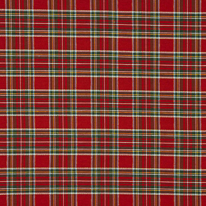 Fine Printed Christmas Tartan Cotton Canvas with Lurex - Ribes y Casals