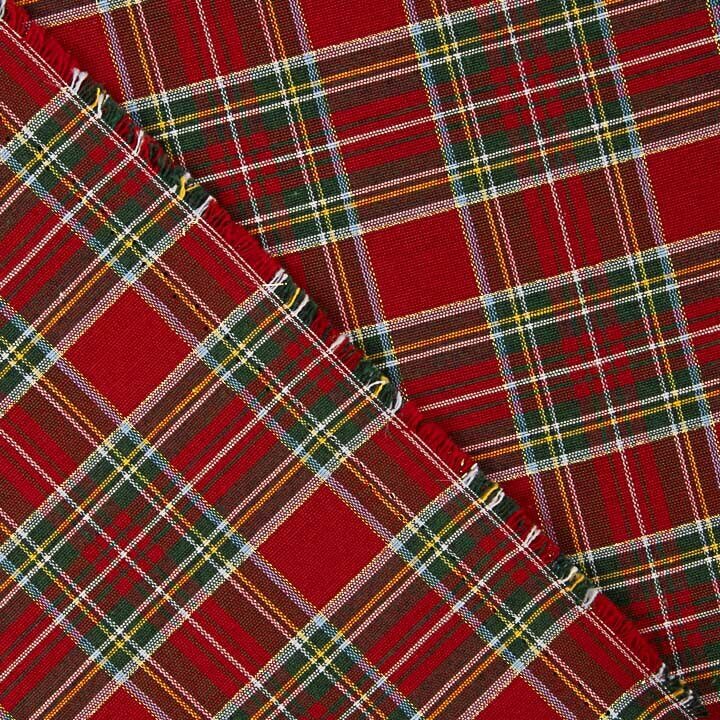 Fine Printed Christmas Tartan Cotton Canvas with Lurex - Ribes y Casals