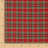 Fine Printed Christmas Tartan Cotton Canvas with Lurex - Ribes y Casals