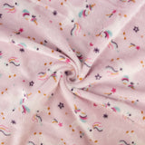 Pink Unicorn-Printed Coral Fleece - Ribes y Casals