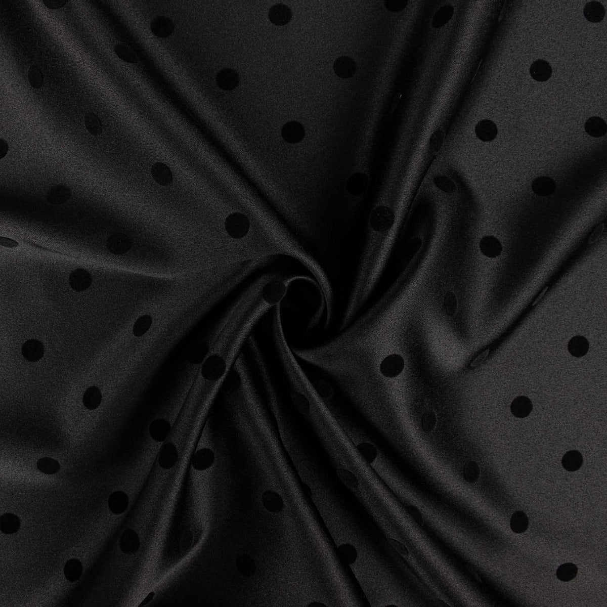 Glossy Fama Stretch Flocked Black - Ribes y Casals