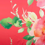 Red Floral Print Satin - Ribes y Casals