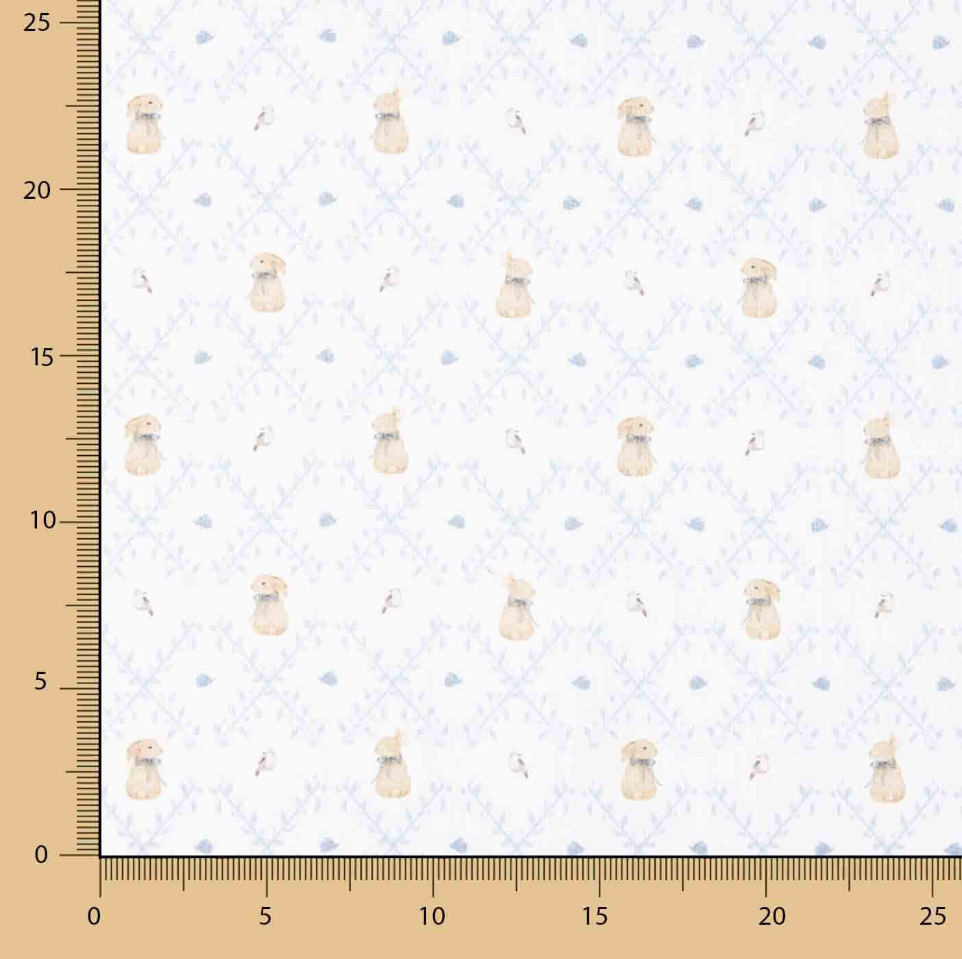 Blue Cotton Piqué Bunnies - Ribes y Casals