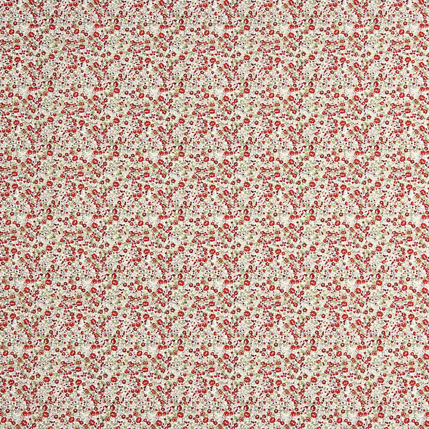 Red Microfloral Cotton Poplin - Ribes y Casals