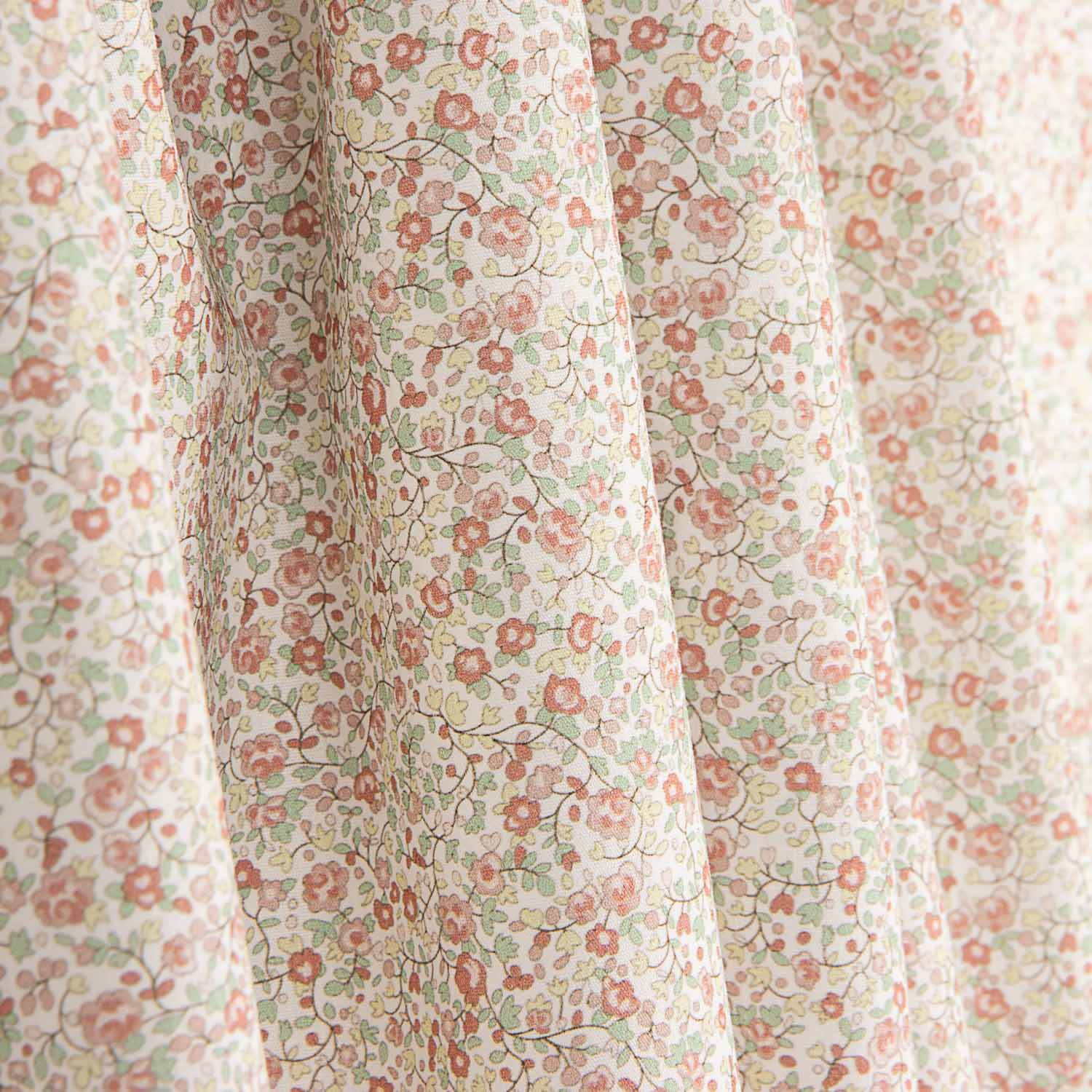 Microfloral Coral Cotton Poplin - Ribes y Casals