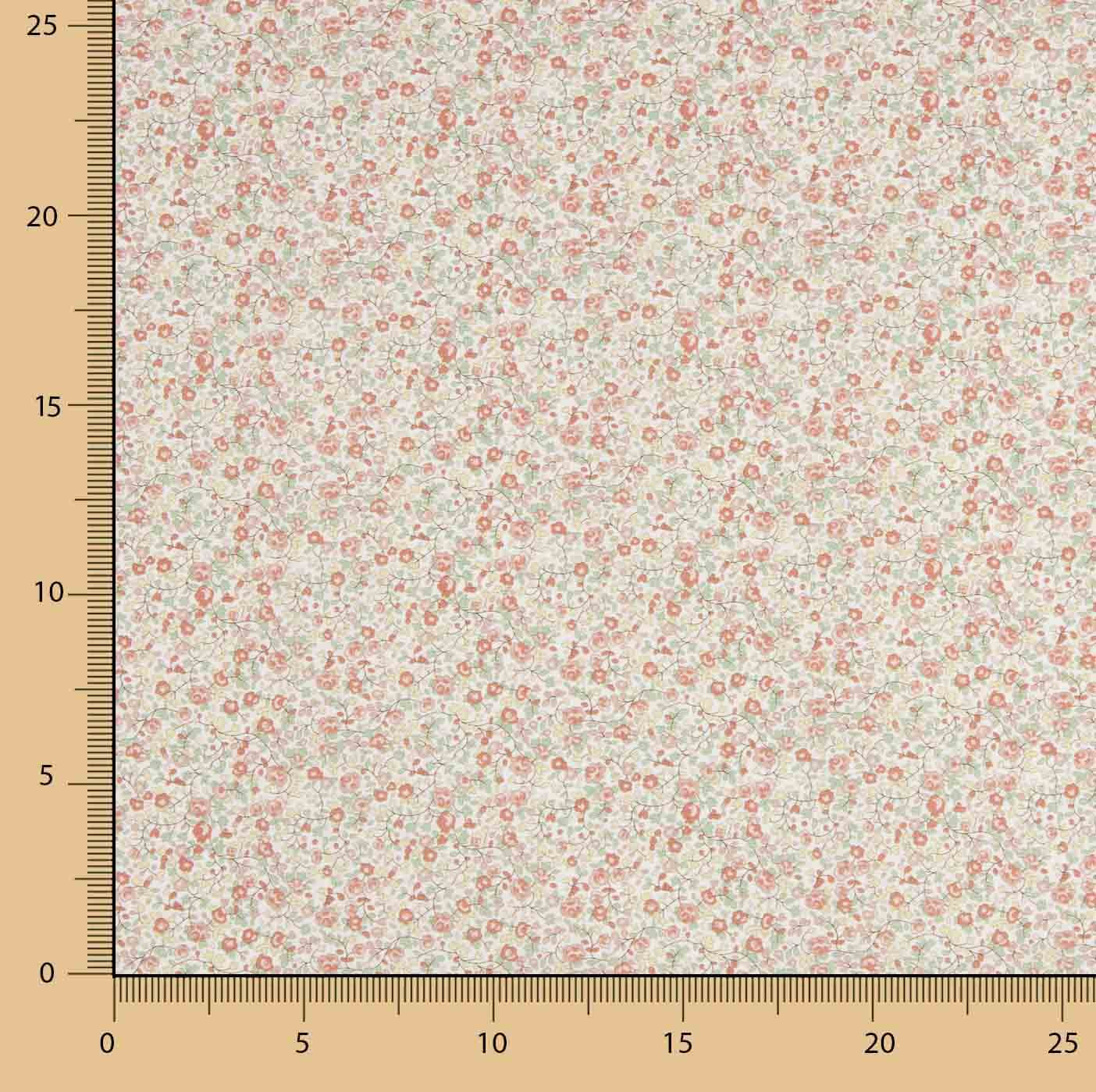 Microfloral Coral Cotton Poplin - Ribes y Casals