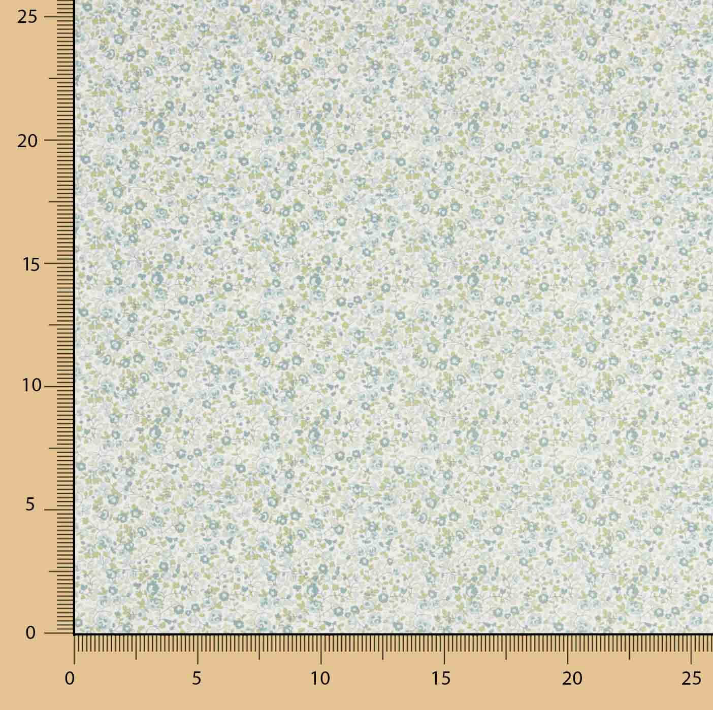 Green Microfloral Cotton Poplin - Ribes y Casals