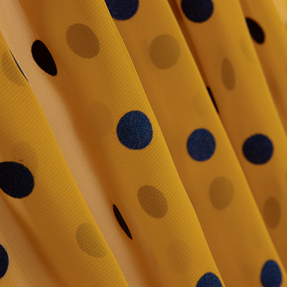 Chiffon Flocked Polka Dots Orange - Ribes y Casals