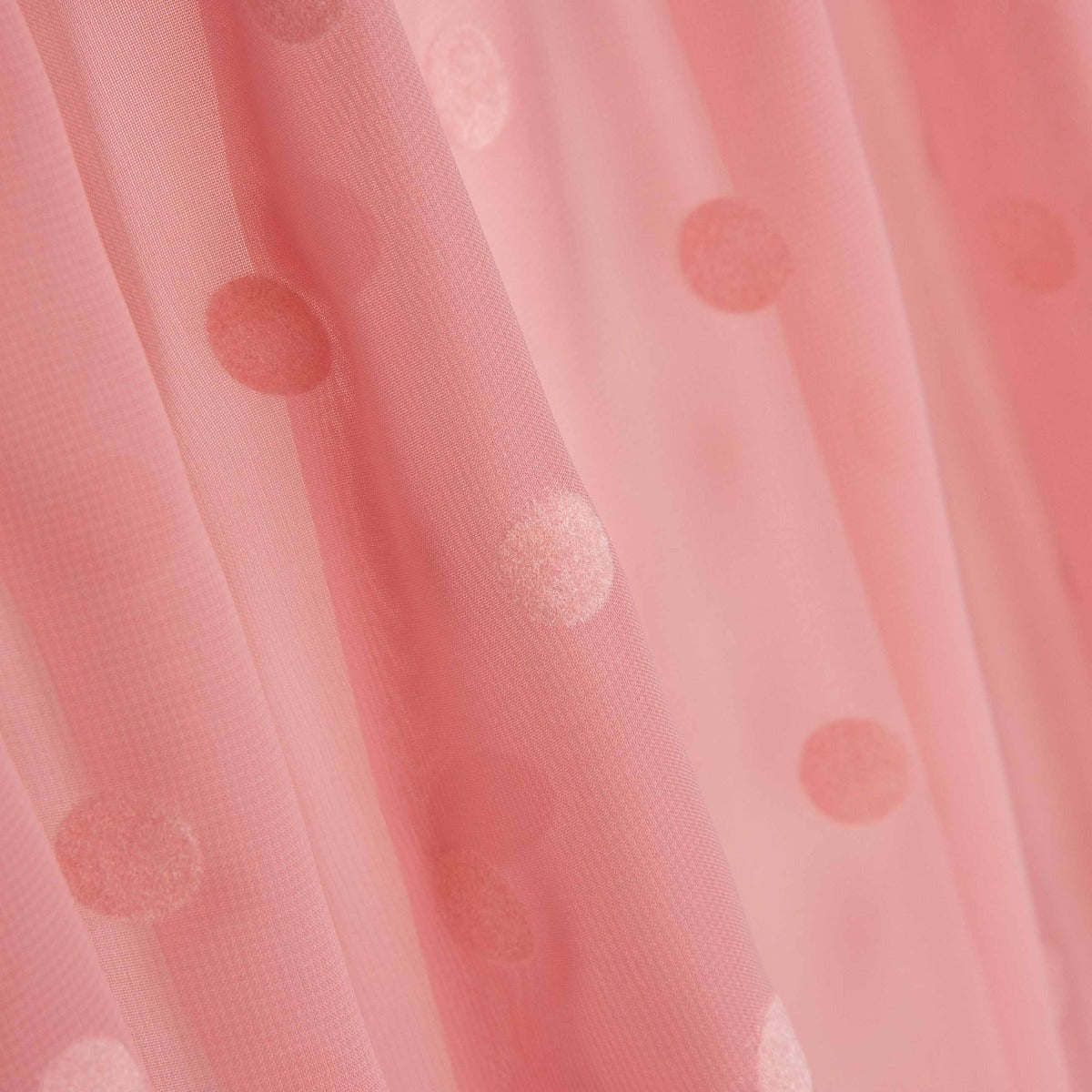 Chiffon Flocked Polka Dots Pink - Ribes y Casals