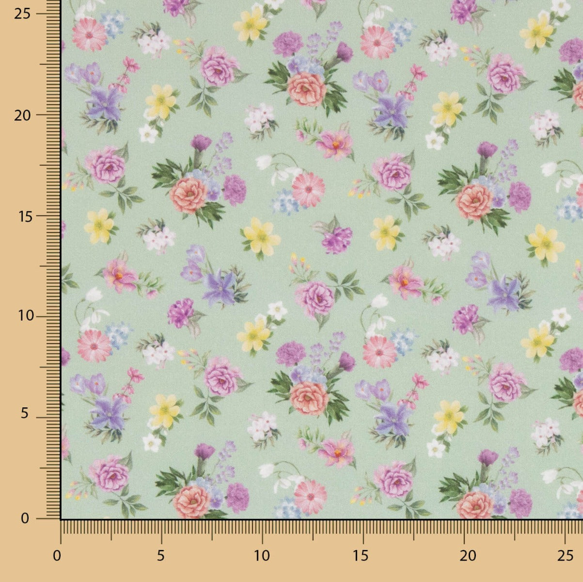 Flamenca Printed Poplin Flor Creto Sage Green Poplin - Ribes y Casals