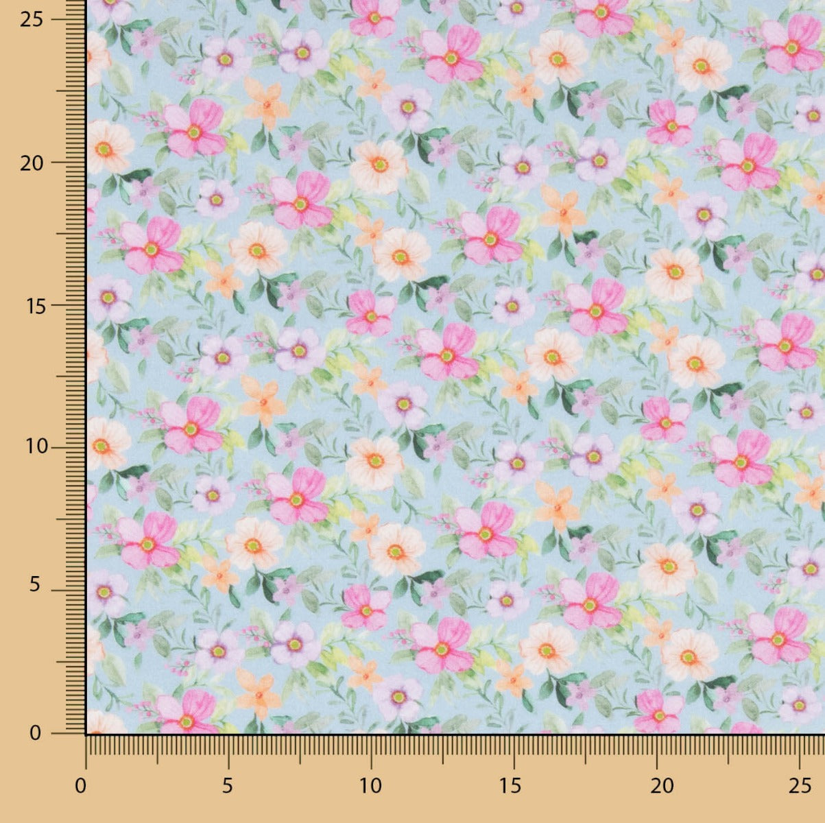 Flamenco Print Poplin Flor Hawa Blue - Ribes y Casals