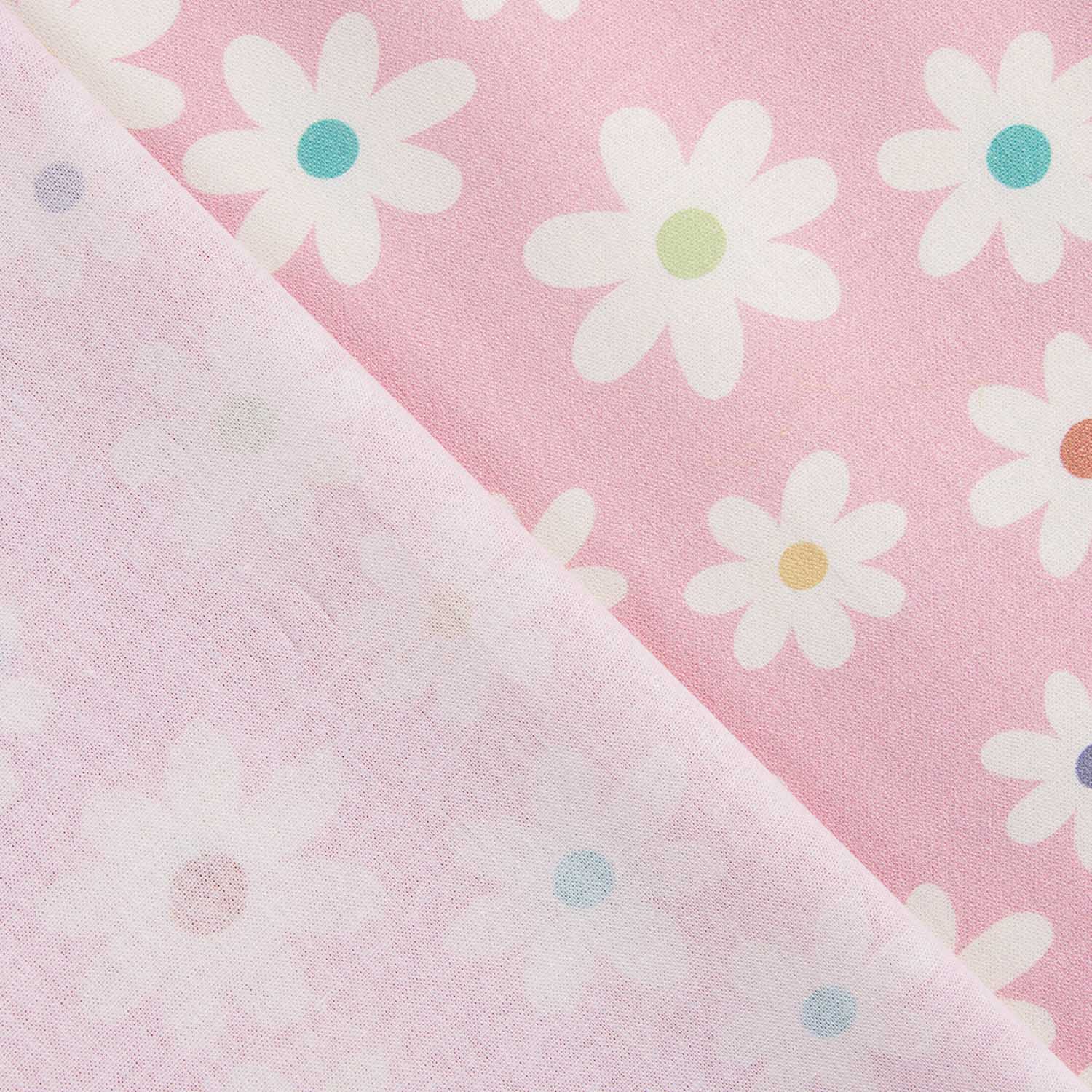 Pink Daisy Print Cotton Poplin - Ribes y Casals