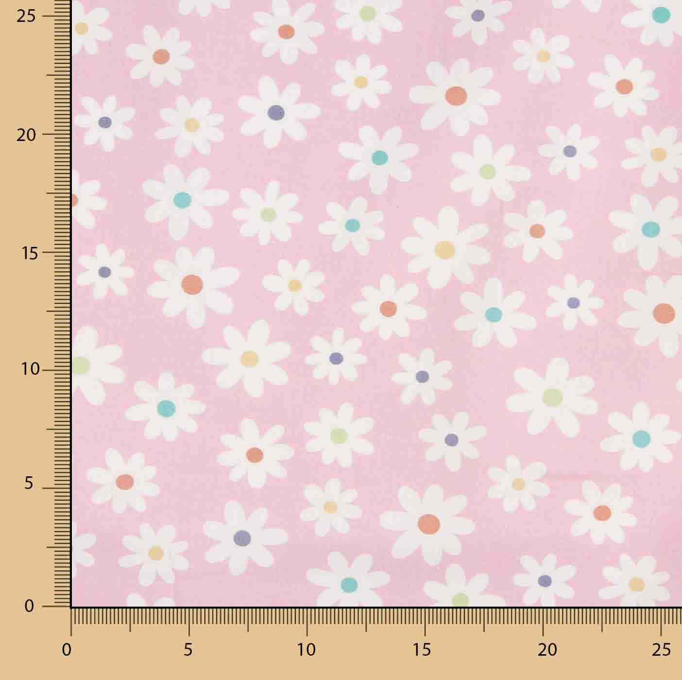Pink Daisy Print Cotton Poplin - Ribes y Casals