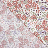 Lilac and Brick Flower Print Cotton Poplin - Ribes y Casals