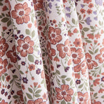 Lilac and Brick Flower Print Cotton Poplin - Ribes y Casals