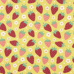 Strawberry and Daisy Print Cotton Poplin - Ribes y Casals