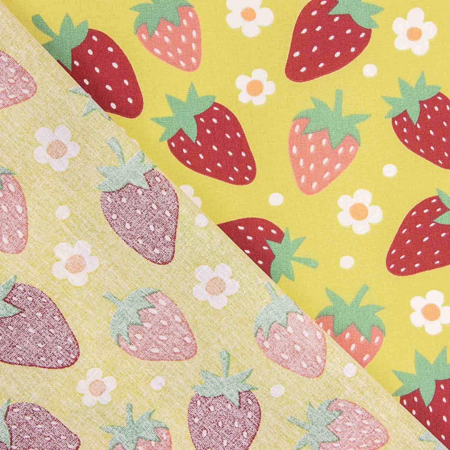 Strawberry and Daisy Print Cotton Poplin - Ribes y Casals