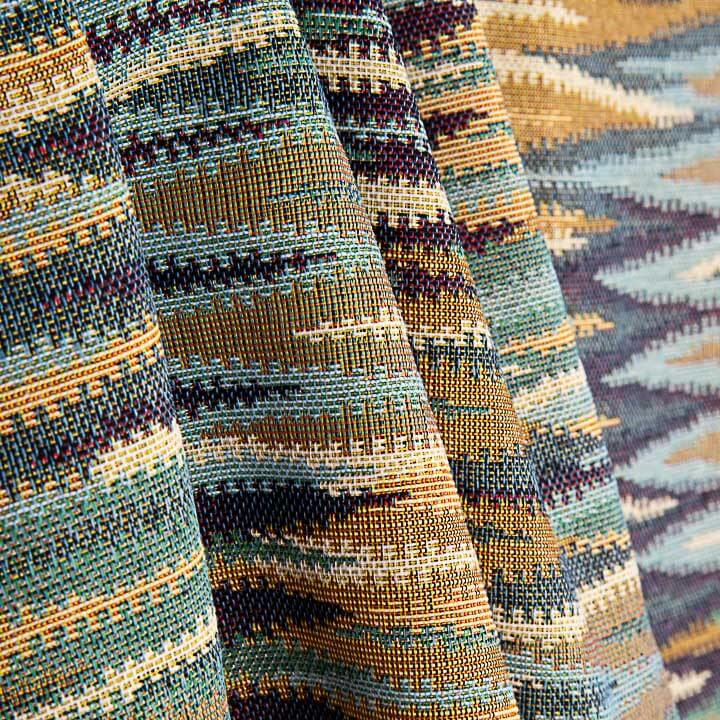 Multicoloured Earth-Toned Ikat Stripes Tapestry - Ribes y Casals