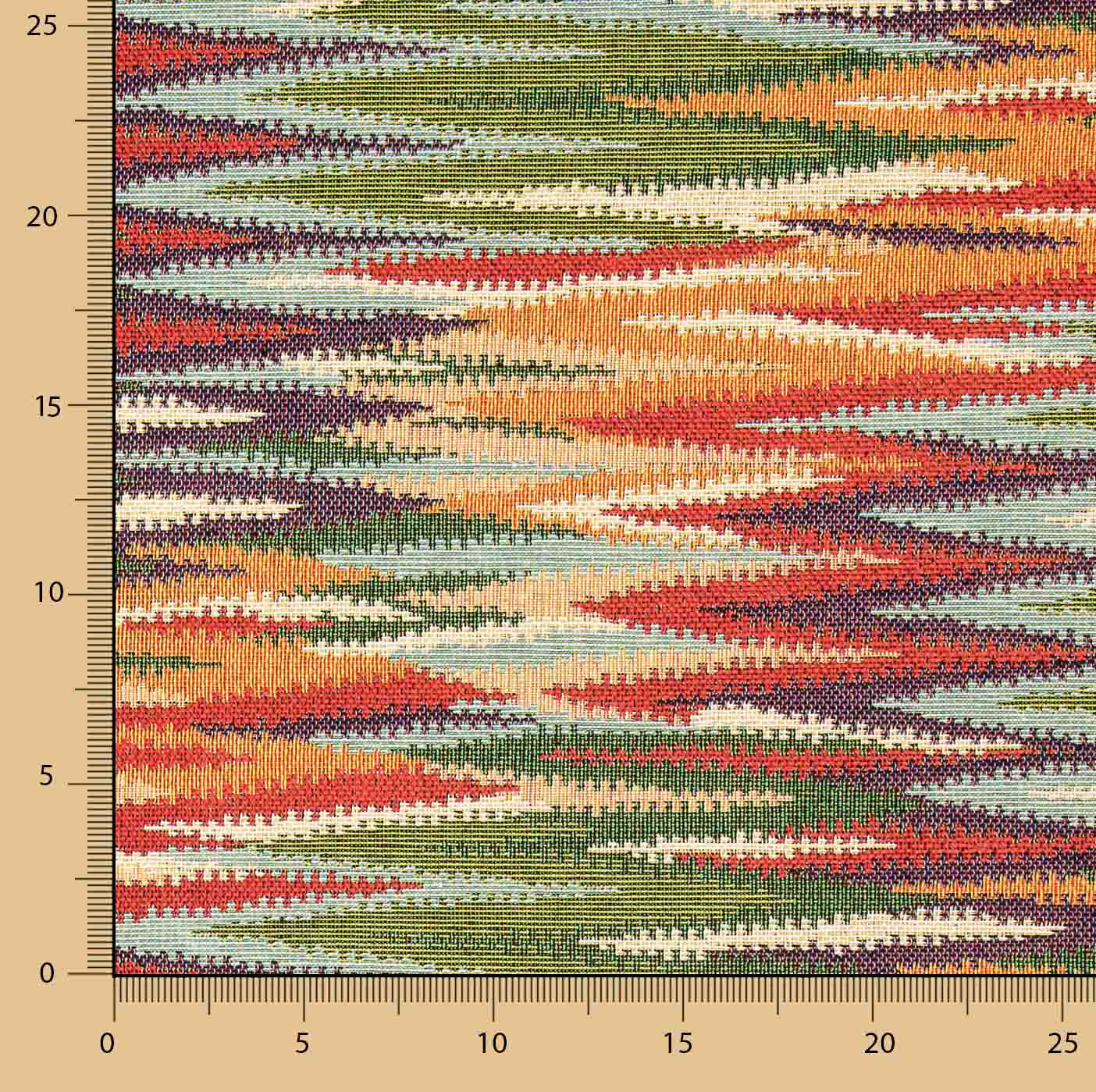 Warm Multicoloured Ikat Stripes Tapestry - Ribes y Casals