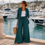 Washed Linen C51 Petrol Green - Ribes y Casals